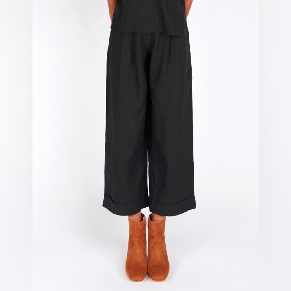 Ali Golden Raw Silk Roll Cuff Pant - Picture 3 of 8